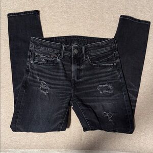 American Eagle Outfitters Black Distressed Skinny Jeans